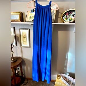 Beautiful royal blue maxi dress. Neck ties in back. Size 8-10